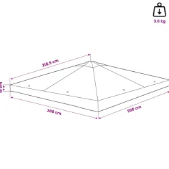 vidaXL Paviljoenhoes Taupe 300 x 300 cm Polyester en staal