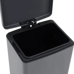 vidaXL Pedaalemmer met anti-vingerafdruk 30 L RVS grijs