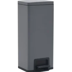 vidaXL Pedaalemmer met anti-vingerafdruk 30 L RVS grijs