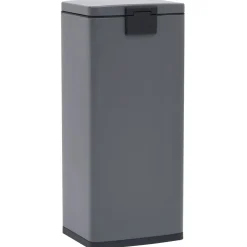 vidaXL Pedaalemmer met anti-vingerafdruk 30 L RVS grijs