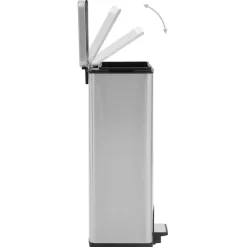 vidaXL Pedaalemmer met anti-vingerafdruk 30 L RVS zilverkleurig