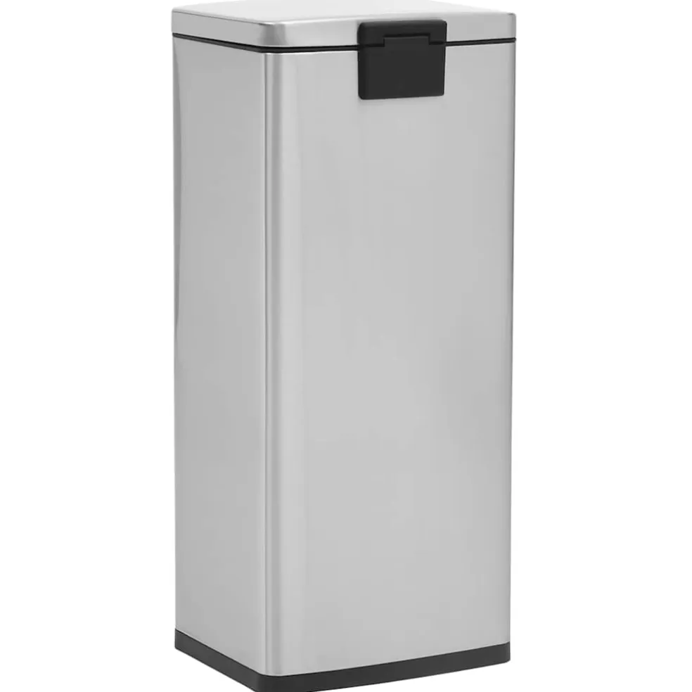vidaXL Pedaalemmer met anti-vingerafdruk 30 L RVS zilverkleurig