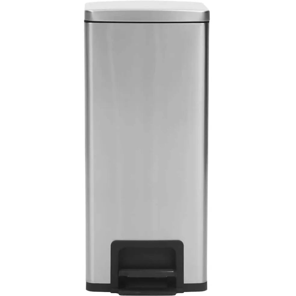 vidaXL Pedaalemmer met anti-vingerafdruk 30 L RVS zilverkleurig