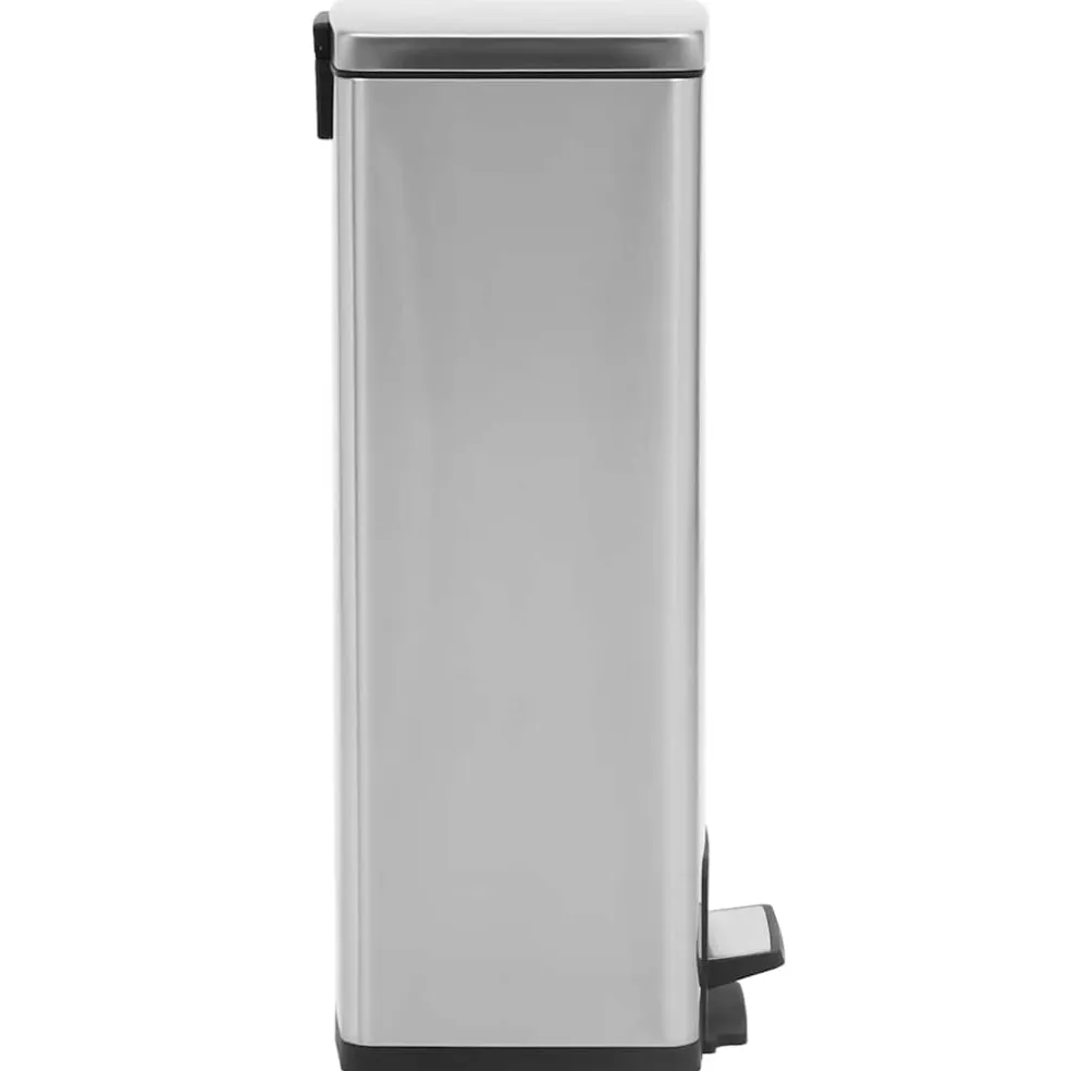 vidaXL Pedaalemmer met anti-vingerafdruk 30 L RVS zilverkleurig
