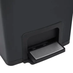 vidaXL Pedaalemmer met anti-vingerafdruk 30 L RVS zwart