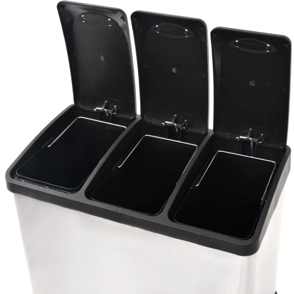 vidaXL Pedaalemmer voor recycling 24 L roestvrij staal
