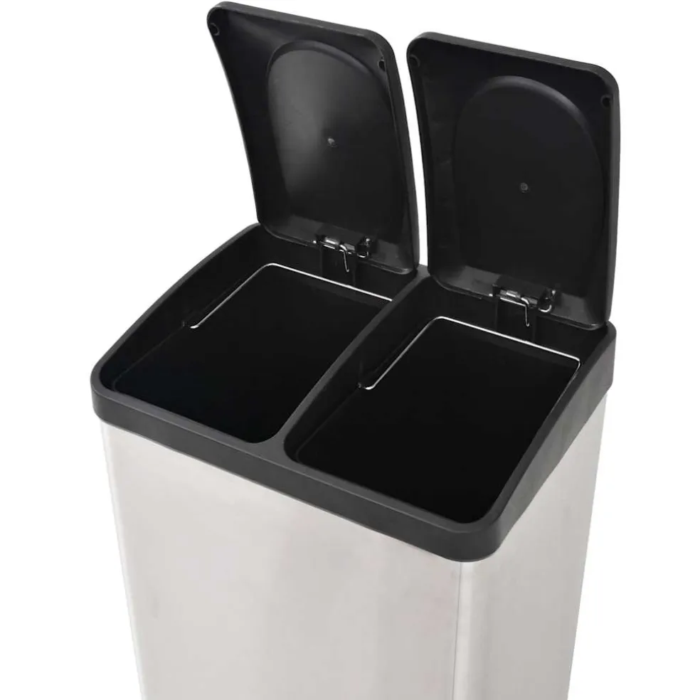 vidaXL Pedaalemmer voor recycling 36 L roestvrij staal
