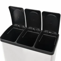 vidaXL Pedaalemmer voor recycling 54 L roestvrij staal