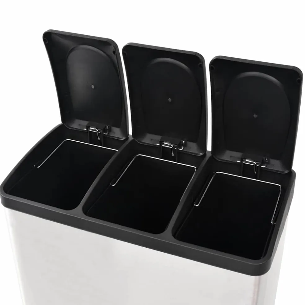 vidaXL Pedaalemmer voor recycling 54 L roestvrij staal