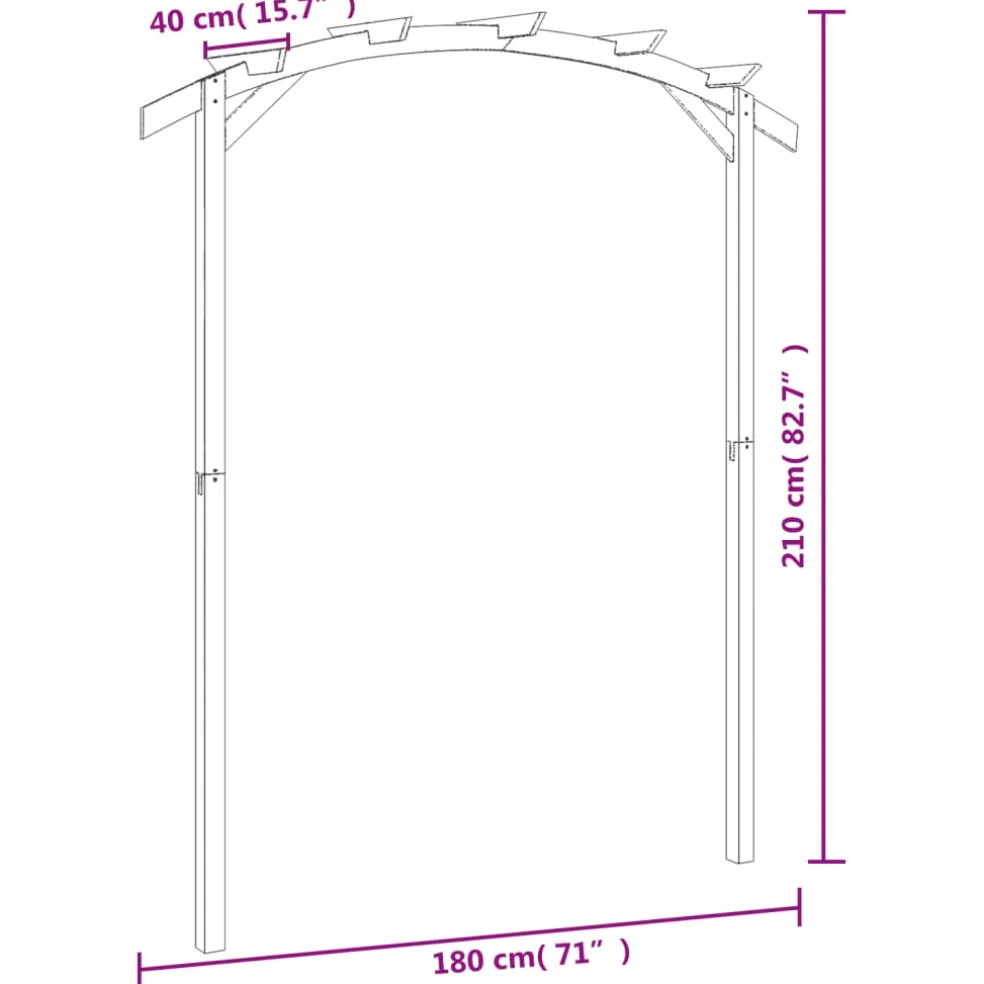 vidaXL Pergola 180x210x40 cm geïmpregneerd grenenhout