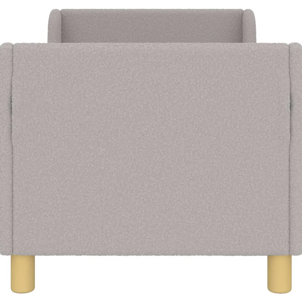 vidaXL Peuterbedframe met hoofdbord Lichtgrijs 70 x 140 cm Bouclé