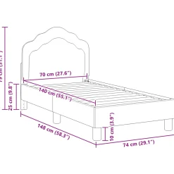 vidaXL Peuterbedframe met hoofdbord Zwart 70 x 140 cm Fluweel