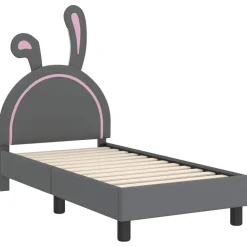 vidaXL Peuterbedframe met hoofdbord Lichtgrijs 70 x 140 cm PU