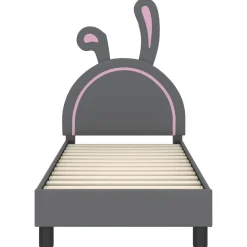 vidaXL Peuterbedframe met hoofdbord Lichtgrijs 70 x 140 cm PU