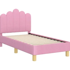 vidaXL Peuterbedframe met hoofdbord Roze 70 x 140 cm Stof
