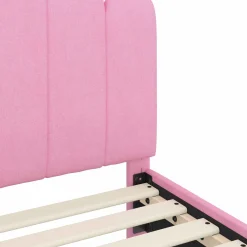 vidaXL Peuterbedframe met hoofdbord Roze 70 x 140 cm Stof