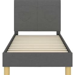 vidaXL Peuterbedframe met hoofdbord Donkergrijs 70 x 140 cm Stof