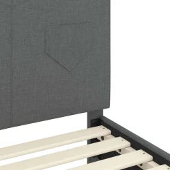 vidaXL Peuterbedframe met hoofdbord Donkergrijs 70 x 140 cm Stof