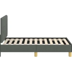 vidaXL Peuterbedframe met hoofdbord Donkergrijs 70 x 140 cm Stof