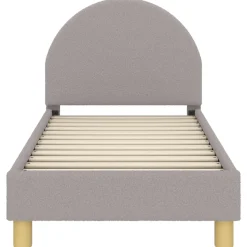 vidaXL Peuterbedframe met hoofdbord Lichtgrijs 70 x 140 cm Bouclé