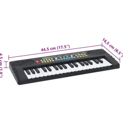 vidaXL Piano elektrisch toetsenbord met 37 toetsen en microfoon