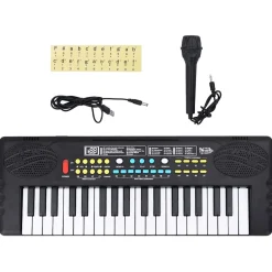 vidaXL Piano elektrisch toetsenbord met 37 toetsen en microfoon