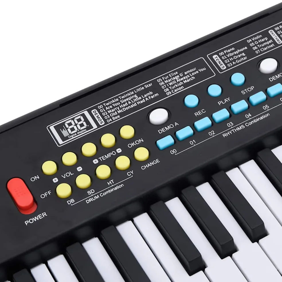 vidaXL Piano elektrisch toetsenbord met 37 toetsen en microfoon