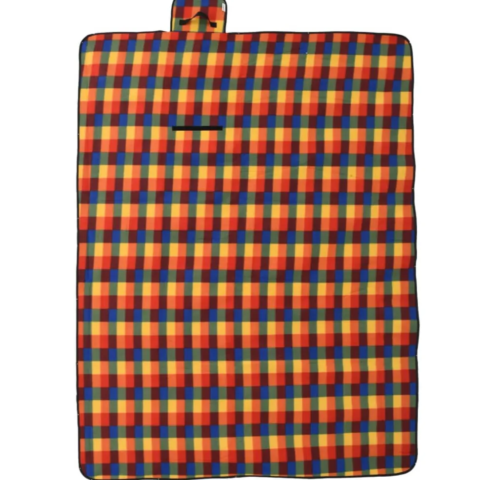 vidaXL Picknickkleed opvouwbaar geruit 200x150 cm fluweel meerkleurig