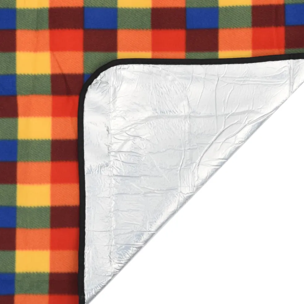 vidaXL Picknickkleed opvouwbaar geruit 200x150 cm fluweel meerkleurig