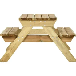 vidaXL Picknicktafel met banken 110x123x73 cm geïmpregneerd grenenhout