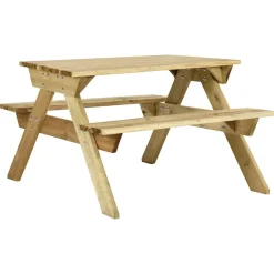 vidaXL Picknicktafel met banken 110x123x73 cm geïmpregneerd grenenhout