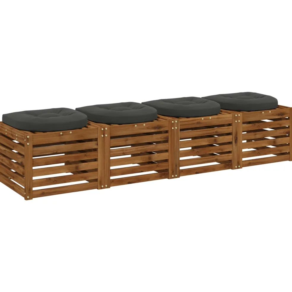 vidaXL 4-Piece Zitkussens 4 st 100% Polyester Antraciet 45 x 45 x 5 cm