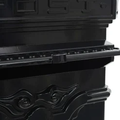 vidaXL Pilaar brievenbus vintage stijl roestbestendig aluminium zwart