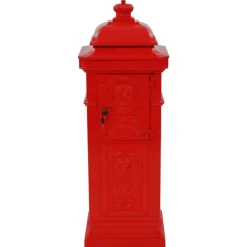 vidaXL Pilaar brievenbus vintage stijl roestbestendig aluminium rood