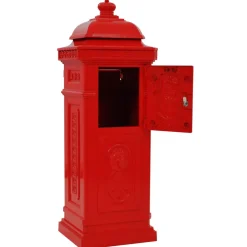 vidaXL Pilaar brievenbus vintage stijl roestbestendig aluminium rood