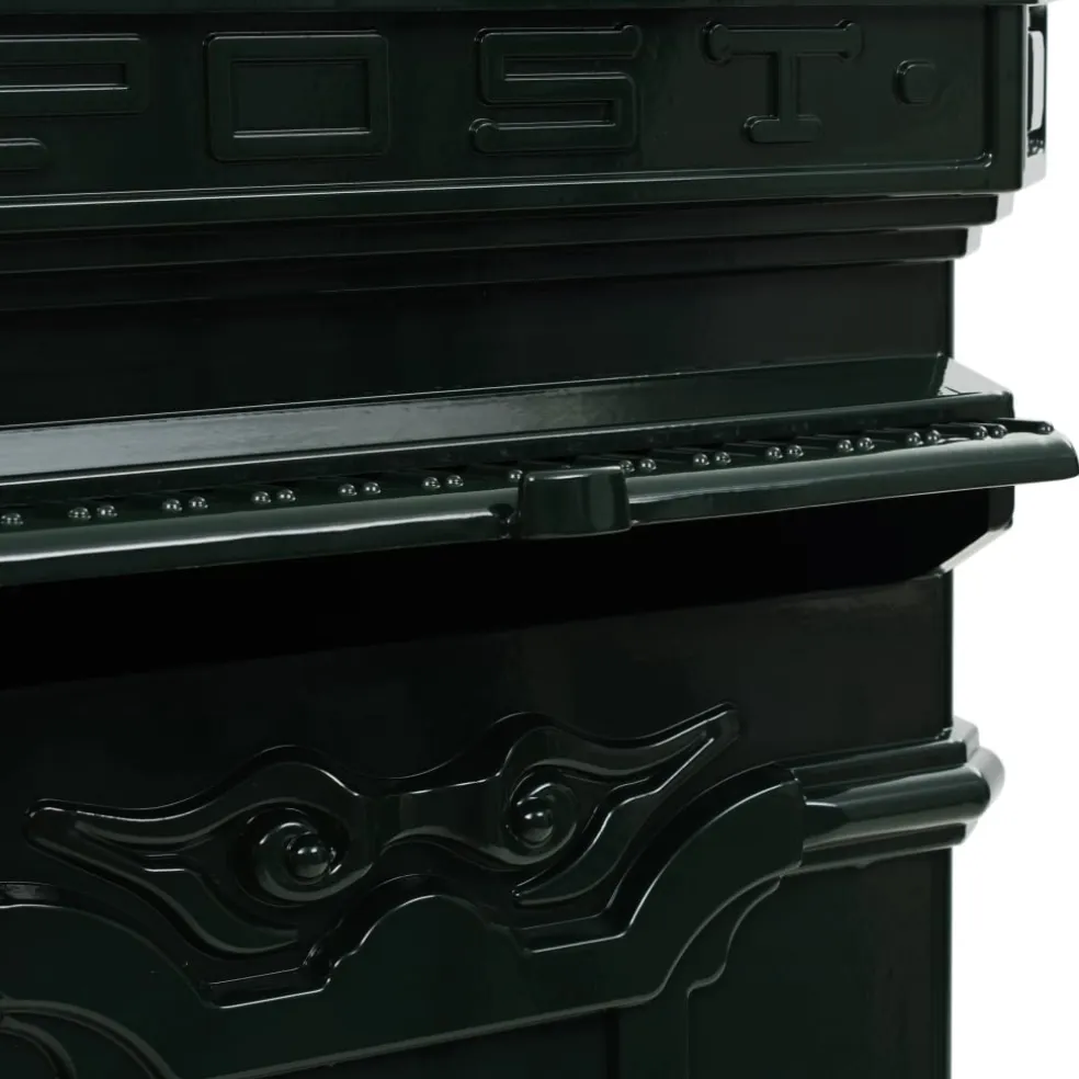 vidaXL Pilaar brievenbus vintage stijl roestbestendig aluminium groen