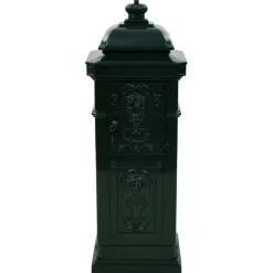 vidaXL Pilaar brievenbus vintage stijl roestbestendig aluminium groen