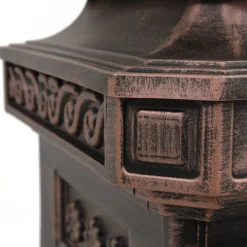 vidaXL Pilaar brievenbus vintage stijl roestbestendig aluminium brons