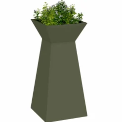 vidaXL Pilaar Plantenbak Olijfgroen 35 x 35 x 73 cm Koudgewalst staal