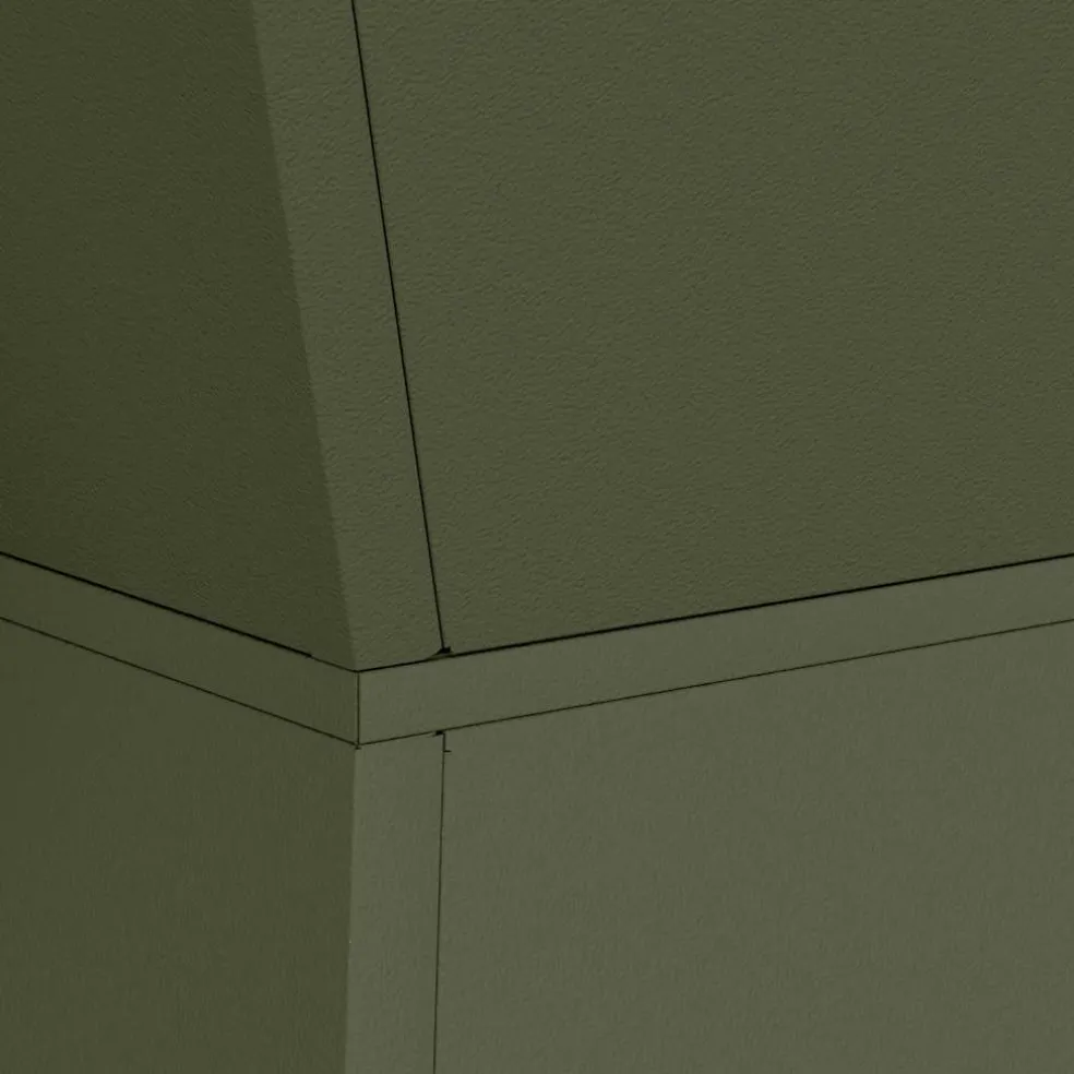 vidaXL Pilaar Plantenbak Olijfgroen 35 x 35 x 73 cm Koudgewalst staal