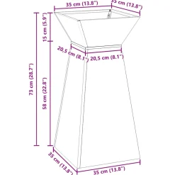 vidaXL Pilaar Plantenbak Olijfgroen 35 x 35 x 73 cm Koudgewalst staal