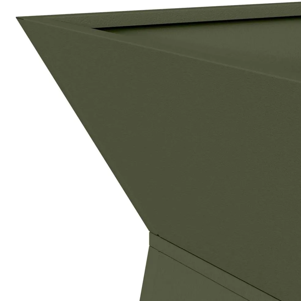 vidaXL Pilaar Plantenbak Olijfgroen 35 x 35 x 73 cm Koudgewalst staal
