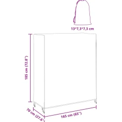 vidaXL Pingpong Tafelbedekking 165 x 70 x 185 cm Stof Onregelmatig