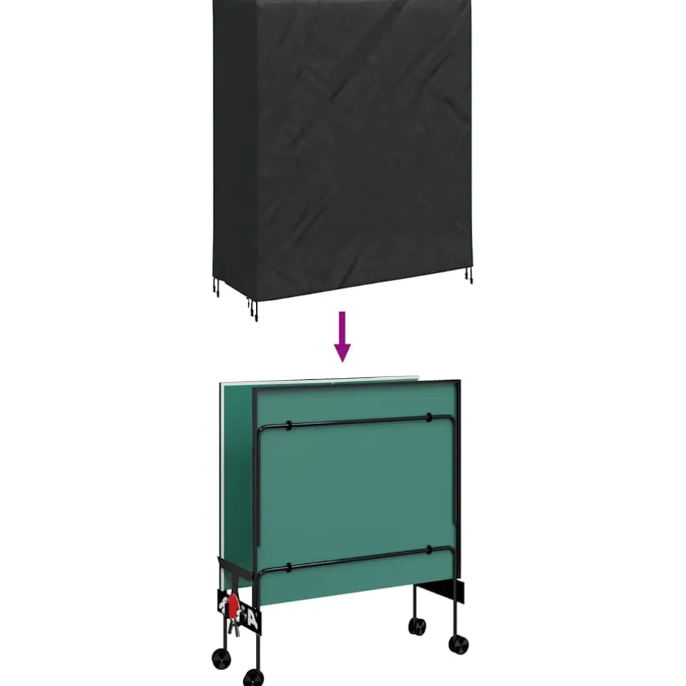 vidaXL Pingpong Tafelbedekking 165 x 70 x 185 cm Stof Onregelmatig