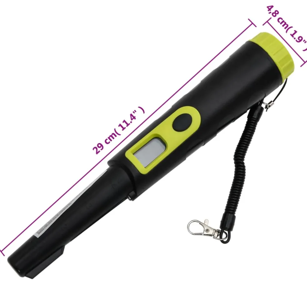 vidaXL Pinpointer metaaldetector met LCD-scherm zwart en geel