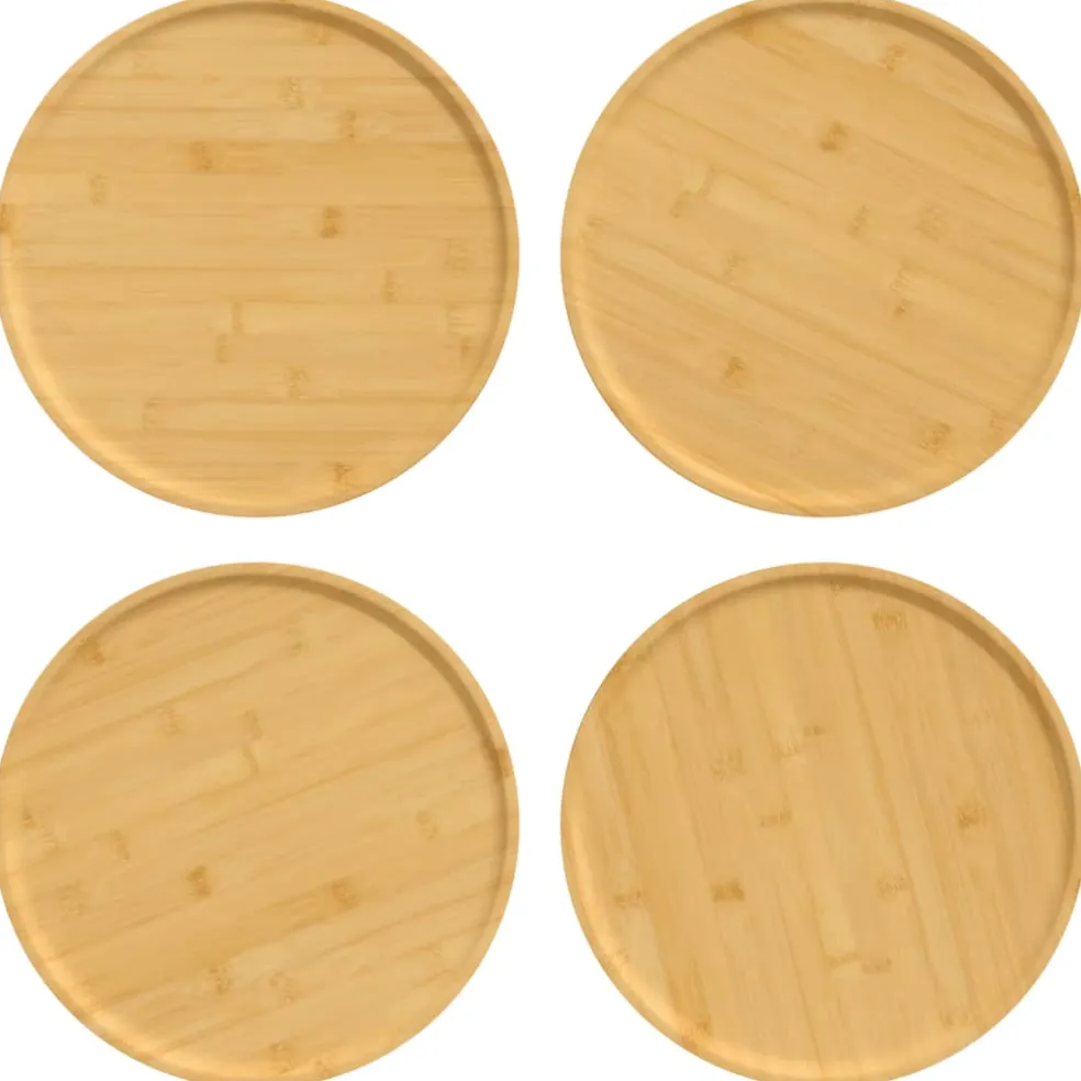 vidaXL Pizzaborden 4 st Ø32x1,5 cm bamboe