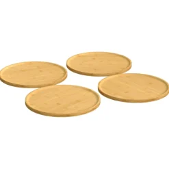 vidaXL Pizzaborden 4 st Ø32x1,5 cm bamboe