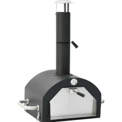 vidaXL Pizzaoven en barbecue 3-in-1 zwart