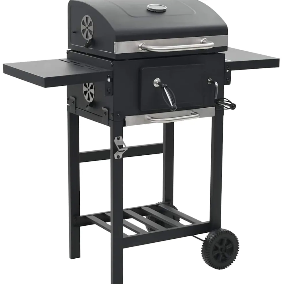 vidaXL Pizzaoven en barbecue 3-in-1 zwart
