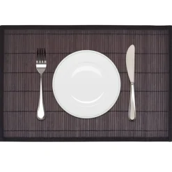 vidaXL 6 Placemats bamboe 30 x 45 cm donkerbruin